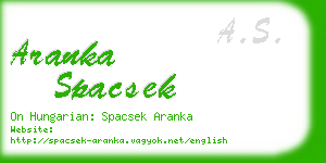 aranka spacsek business card